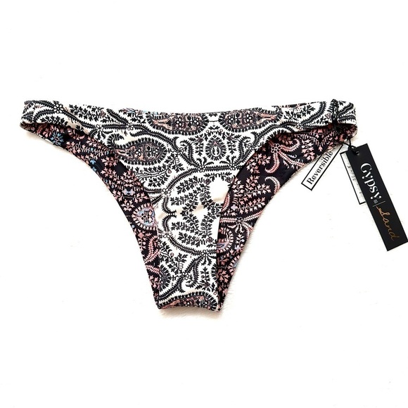 NWT Gypsy 05 Sand Reversible Boho Cheeky Swim Bikini Bottom - Picture 2 of 9